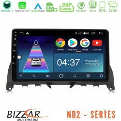 Bizzar ND2 Series 8Core Android14 2+32GB  Mercedes C Class W204 Navigation Multimedia Tablet 9 Με Carplay - Android Auto