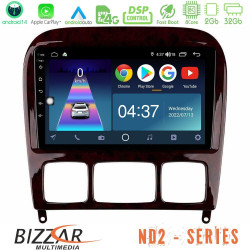 Bizzar ND2 Series 8Core Android14 2+32GB  Mercedes S Class 1999-2004 (W220) Navigation Multimedia Tablet 9 Με Carplay - Android Auto