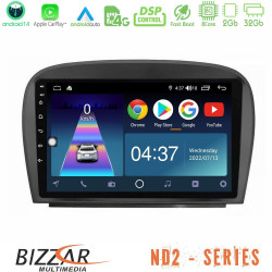 Bizzar ND2 Series 8Core Android14 2+32GB  Mercedes SL Class 2005-2011 Navigation Multimedia Tablet 9 Με Carplay - Android Auto