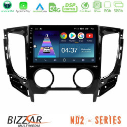 Bizzar ND2 Series 8Core Android14 2+32GB  Mitsubishi L200 2016-gt; -amp; Fiat Fullback (Manual A/C) Navigation Multimedia Tablet 9 Με Carplay - Android Auto
