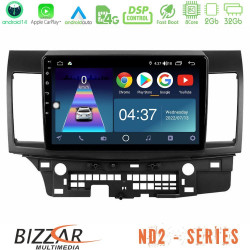 Bizzar ND2 Series 8Core Android14 2+32GB  Mitsubishi Lancer 2008 – 2015 Navigation Multimedia Tablet 10 Με Carplay - Android Auto