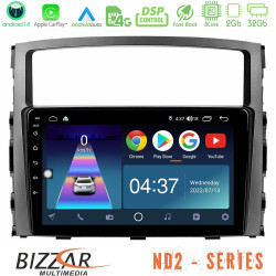 Bizzar ND2 Series 8Core Android14 2+32GB Mitsubishi Pajero 2008-2009 Navigation Multimedia Tablet 9 Με Carplay - Android Auto Bizzar ND2 Series 8Core Android14 2+32GB Mitsubishi Pajero 2008-2009 Navigation Multimedia Tablet 9 Με Carplay - Android Auto