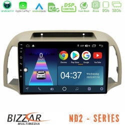 Bizzar ND2 Series 8Core Android14 2+32GB Nissan Micra K12 2002-2010 Navigation Multimedia Tablet 9 Με Carplay - Android Auto Bizzar ND2 Series 8Core Android14 2+32GB Nissan Micra K12 2002-2010 Navigation Multimedia Tablet 9 Με Carplay - Android Auto