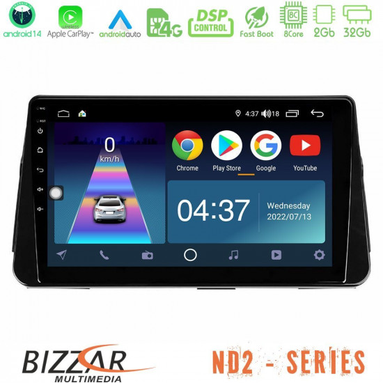 Bizzar ND2 Series 8Core Android14 2+32GB Nissan Micra K14 Navigation Multimedia Tablet 10 Με Carplay - Android Auto Bizzar ND2 Series 8Core Android14 2+32GB Nissan Micra K14 Navigation Multimedia Tablet 10 Με Carplay - Android Auto