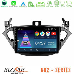 Bizzar ND2 Series 8Core Android14 2+32GB  Opel Corsa E/Adam Navigation Multimedia Tablet 9 Με Carplay - Android Auto