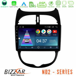 Bizzar ND2 Series 8Core Android14 2+32GB Peugeot 206 Navigation Multimedia Tablet 9 Με Carplay - Android Auto Bizzar ND2 Series 8Core Android14 2+32GB Peugeot 206 Navigation Multimedia Tablet 9 Με Carplay - Android Auto