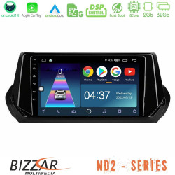 Bizzar ND2 Series 8Core Android14 2+32GB Peugeot 208 2019-2023 Navigation Multimedia Tablet 9 Με Carplay - Android Auto Bizzar ND2 Series 8Core Android14 2+32GB Peugeot 208 2019-2023 Navigation Multimedia Tablet 9 Με Carplay - Android Auto