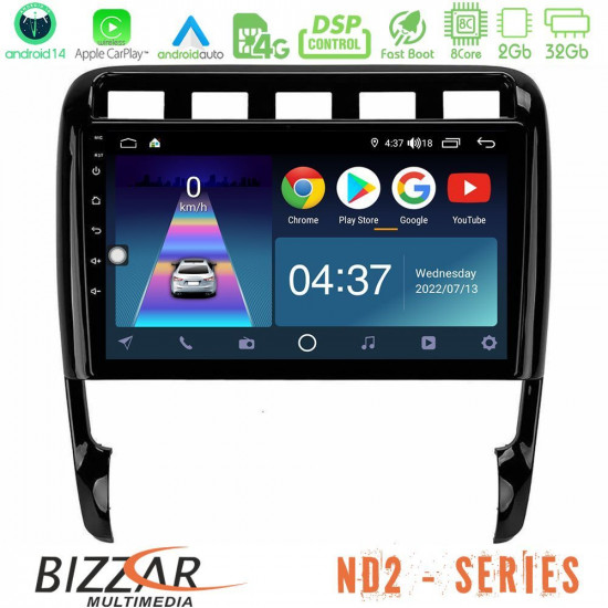 Bizzar ND2 Series 8Core Android14 2+32GB  Porsche Cayenne 2003-2010 Navigation Multimedia Tablet 9 Με Carplay - Android Auto