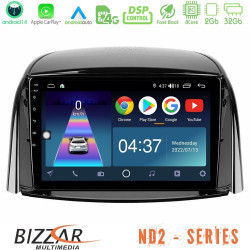 Bizzar ND2 Series 8Core Android14 2+32GB  Renault Koleos 2007-2015 Navigation Multimedia Tablet 9 Με Carplay - Android Auto