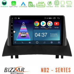 Bizzar ND2 Series 8Core Android14 2+32GB Renault Megane 2 2002-2008 Navigation Multimedia Tablet 9 Με Carplay - Android Auto Bizzar ND2 Series 8Core Android14 2+32GB Renault Megane 2 2002-2008 Navigation Multimedia Tablet 9 Με Carplay - Android Auto