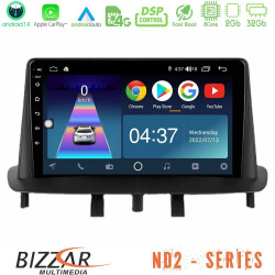 Bizzar ND2 Series 8Core Android14 2+32GB Renault Megane 3 2009-2013 Navigation Multimedia Tablet 9 Με Carplay - Android Auto Bizzar ND2 Series 8Core Android14 2+32GB Renault Megane 3 2009-2013 Navigation Multimedia Tablet 9 Με Carplay - Android Auto
