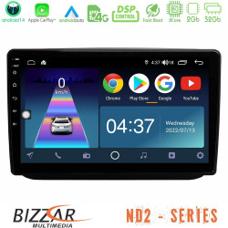 Bizzar ND2 Series 8Core Android14 2+32GB  Skoda Fabia 2007-2014 Navigation Multimedia Tablet 10 Με Carplay - Android Auto