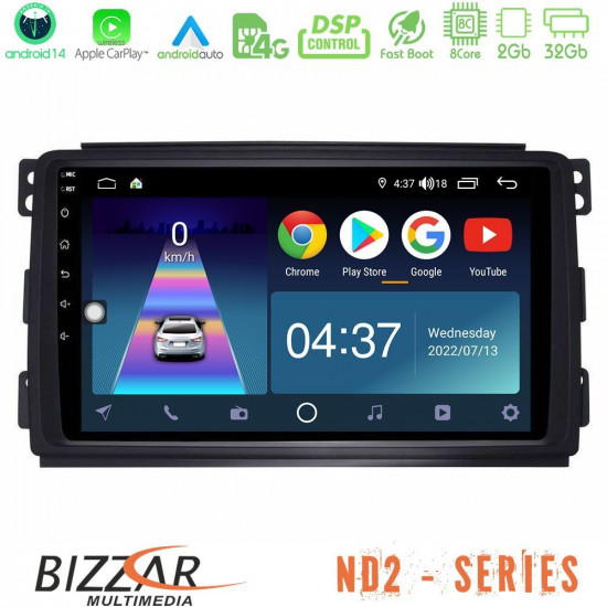 Bizzar ND2 Series 8Core Android14 2+32GB  Smart 451 Navigation Multimedia Tablet 9 Με Carplay - Android Auto