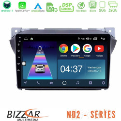 Bizzar ND2 Series 8Core Android14 2+32GB  Suzuki Alto -amp; Nissan Pixo Navigation Multimedia Tablet 9? Με Carplay - Android Auto
