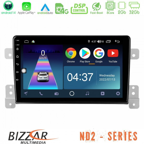 Bizzar ND2 Series 8Core Android14 2+32GB Suzuki Grand Vitara Navigation Multimedia Tablet 9 Με Carplay - Android Auto Bizzar ND2 Series 8Core Android14 2+32GB Suzuki Grand Vitara Navigation Multimedia Tablet 9 Με Carplay - Android Auto