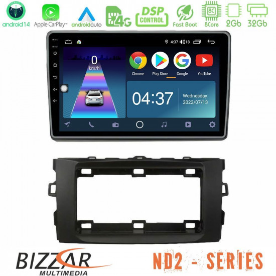 Bizzar ND2 Series 8Core Android14 2+32GB Toyota Auris 2013-2016 Navigation Multimedia Tablet 10 Με Carplay - Android Auto Bizzar ND2 Series 8Core Android14 2+32GB Toyota Auris 2013-2016 Navigation Multimedia Tablet 10 Με Carplay - Android Auto