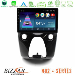 Bizzar ND2 Series 8Core Android14 2+32GB  Toyota Aygo  Citroen C1  Peugeot 108 Navigation Multimedia 10 Με Carplay - Android Auto