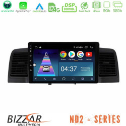 Bizzar ND2 Series 8Core Android14 2+32GB Toyota Corolla 2002-2006 Navigation Multimedia Tablet 9 Με Carplay - Android Auto (Black) Bizzar ND2 Series 8Core Android14 2+32GB Toyota Corolla 2002-2006 Navigation Multimedia Tablet 9 Με Carplay - Android Auto (Black)