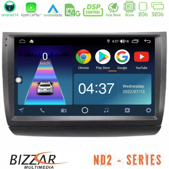Bizzar ND2 Series 8Core Android14 2+32GB Toyota Prius 2004-2009 Navigation Multimedia Tablet 9 Με Carplay - Android Auto Bizzar ND2 Series 8Core Android14 2+32GB Toyota Prius 2004-2009 Navigation Multimedia Tablet 9 Με Carplay - Android Auto