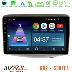 Bizzar ND2 Series 8Core Android14 2+32GB  Toyota Yaris 1999 - 2006 Navigation Multimedia Tablet 9 Με Carplay - Android Auto