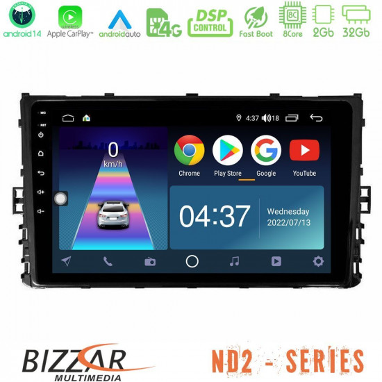 Bizzar ND2 Series 8Core Android14 2+32GB VW MQB 2017-gt; Navigation Multimedia Tablet 9 Με Carplay - Android Auto Bizzar ND2 Series 8Core Android14 2+32GB VW MQB 2017-gt; Navigation Multimedia Tablet 9 Με Carplay - Android Auto