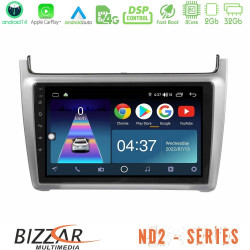 Bizzar ND2 Series 8Core Android14 2+32GB Vw Polo 2014-2017 Navigation Multimedia Tablet 9 Με Carplay - Android Auto (Silver) Bizzar ND2 Series 8Core Android14 2+32GB Vw Polo 2014-2017 Navigation Multimedia Tablet 9 Με Carplay - Android Auto (Silver)
