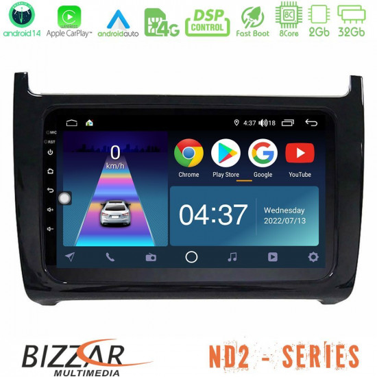 Bizzar ND2 Series 8Core Android14 2+32GB Vw Polo Navigation Multimedia Tablet 9 Με Carplay - Android Auto Bizzar ND2 Series 8Core Android14 2+32GB Vw Polo Navigation Multimedia Tablet 9 Με Carplay - Android Auto