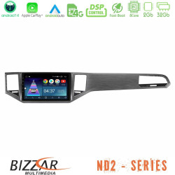 Bizzar ND2 Series 8Core Android14 2+32GB     VW Sportsvan 2014-2020 Navigation Multimedia Tablet 9  (Silver/Grey Color) Με Carplay - Android Auto