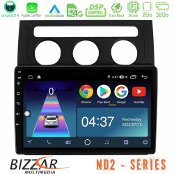 Bizzar ND2 Series 8Core Android14 2+32GB     VW Touran 2003-2011 Navigation Multimedia Tablet 9  Με Carplay - Android Auto
