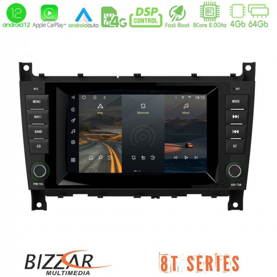 Bizzar OEM Mercedes W203 Facelift 8core Android12 4+64GB Navigation Multimedia Deckless 7 με Carplay/AndroidAuto Bizzar OEM Mercedes W203 Facelift 8core Android12 4+64GB Navigation Multimedia Deckless 7 με Carplay/AndroidAuto