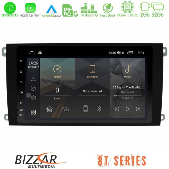 Bizzar OEM Porsche Cayenne 2003-2010 8core Android12 2+32GB Navigation Multimedia Deckless 8 με Carplay/AndroidAuto