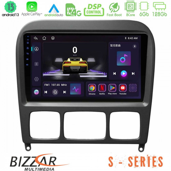 Bizzar S Series Mercedes S Class 1999-2004 (W220) 8core Android13 6+128GB Navigation Multimedia Tablet 9 Bizzar S Series Mercedes S Class 1999-2004 (W220) 8core Android13 6+128GB Navigation Multimedia Tablet 9