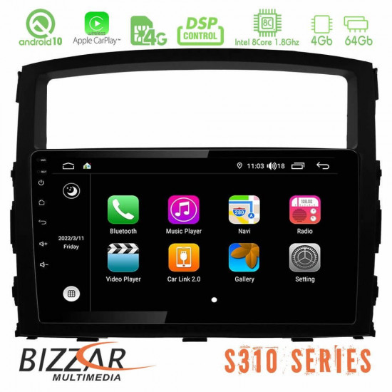 Bizzar S310 Mitsubishi Pajero Car Pad 9 Android 10 Multimedia Station