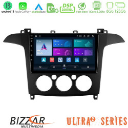 Bizzar Ultra Series Ford S-Max 2006-2008 (manual A/C) 8core Android13 8+128GB Navigation Multimedia Tablet 9 Bizzar Ultra Series Ford S-Max 2006-2008 (manual A/C) 8core Android13 8+128GB Navigation Multimedia Tablet 9