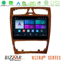 Bizzar Ultra Series Mercedes C Class (W203) 8core Android13 8+128GB Navigation Multimedia 9 (Wooden Style) Bizzar Ultra Series Mercedes C Class (W203) 8core Android13 8+128GB Navigation Multimedia 9 (Wooden Style)
