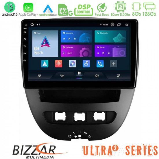 Bizzar Ultra Series Toyota Aygo/Citroen C1/Peugeot 107 8core Android13 8+128GB Navigation Multimedia Tablet 10 Bizzar Ultra Series Toyota Aygo/Citroen C1/Peugeot 107 8core Android13 8+128GB Navigation Multimedia Tablet 10