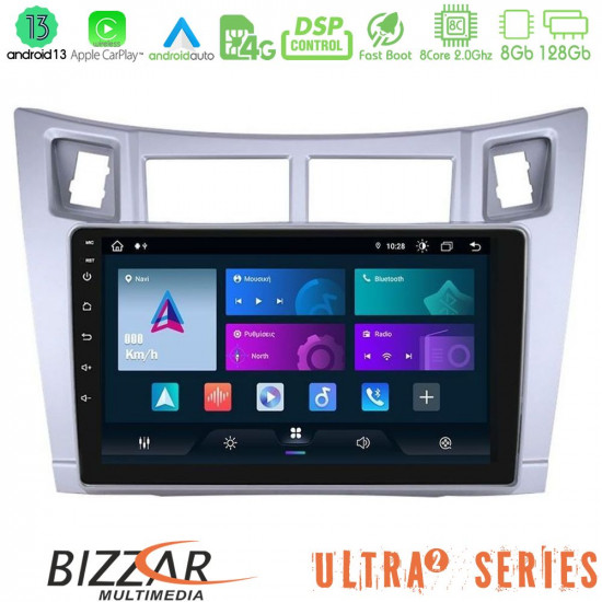 Bizzar Ultra Series Toyota Yaris 8core Android13 8+128GB Navigation Multimedia Tablet 9 (Ασημί Χρώμα) Bizzar Ultra Series Toyota Yaris 8core Android13 8+128GB Navigation Multimedia Tablet 9 (Ασημί Χρώμα)