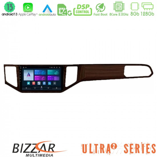Bizzar Ultra Series VW Sportsvan 2014-2020 8Core Android13 8+128GB Navigation Multimedia Tablet 9 (Ξύλινη απόχρωση)