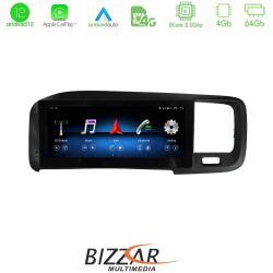 Bizzar Volvo S60 2010-2014 8core Android12 4+64GB Navigation Multimedia Tablet 8.8 (Oem Style)