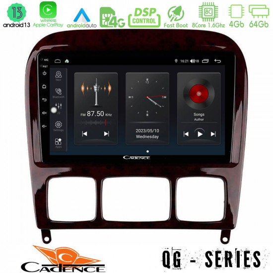 Cadence QG Series 8Core Android13 4+64GB Mercedes S Class 1999-2004 (W220) Navigation Multimedia Tablet 9 Cadence QG Series 8Core Android13 4+64GB Mercedes S Class 1999-2004 (W220) Navigation Multimedia Tablet 9