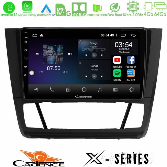 Cadence X Series BMW 1Series E81/E82/E87/E88 (AUTO A/C) 8core Android12 4+64GB Navigation Multimedia Tablet 9 Cadence X Series BMW 1Series E81/E82/E87/E88 (AUTO A/C) 8core Android12 4+64GB Navigation Multimedia Tablet 9