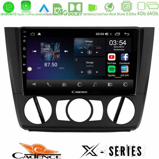 Cadence X Series BMW 1Series E81/E82/E87/E88 (MANUAL A/C) 8core Android12 4+64GB Navigation Multimedia Tablet 9 Cadence X Series BMW 1Series E81/E82/E87/E88 (MANUAL A/C) 8core Android12 4+64GB Navigation Multimedia Tablet 9
