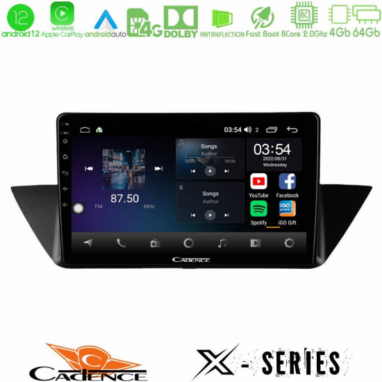Cadence X Series BMW Χ1 E84 8Core Android12 4+64GB Navigation Multimedia Tablet 10 Cadence X Series BMW Χ1 E84 8Core Android12 4+64GB Navigation Multimedia Tablet 10
