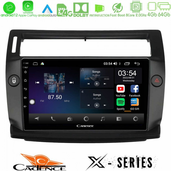 Cadence X Series Citroen C4 2004-2010 8core Android12 4+64GB Navigation Multimedia Tablet 9 (μαύρο χρώμα) Cadence X Series Citroen C4 2004-2010 8core Android12 4+64GB Navigation Multimedia Tablet 9 (μαύρο χρώμα)