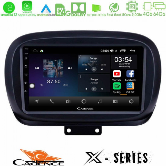 Cadence X Series Fiat 500X 8core Android12 4+64GB Navigation Multimedia Tablet 9 Cadence X Series Fiat 500X 8core Android12 4+64GB Navigation Multimedia Tablet 9