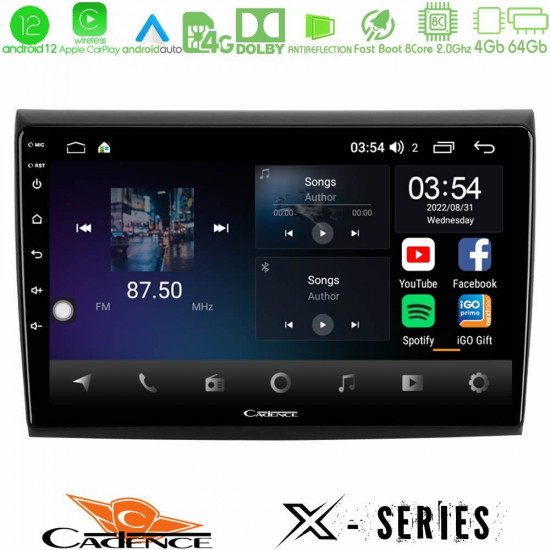 Cadence X Series Fiat Bravo 8core Android12 4+64GB Navigation Multimedia Tablet 9 Cadence X Series Fiat Bravo 8core Android12 4+64GB Navigation Multimedia Tablet 9