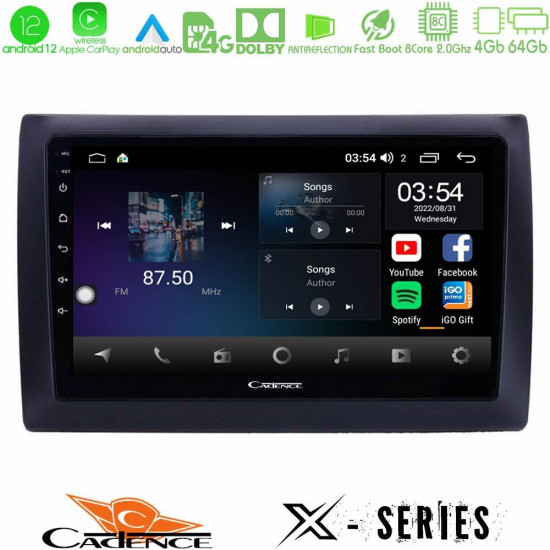 Cadence X Series Fiat Stilo 8core Android12 4+64GB Navigation Multimedia Tablet 9 Cadence X Series Fiat Stilo 8core Android12 4+64GB Navigation Multimedia Tablet 9