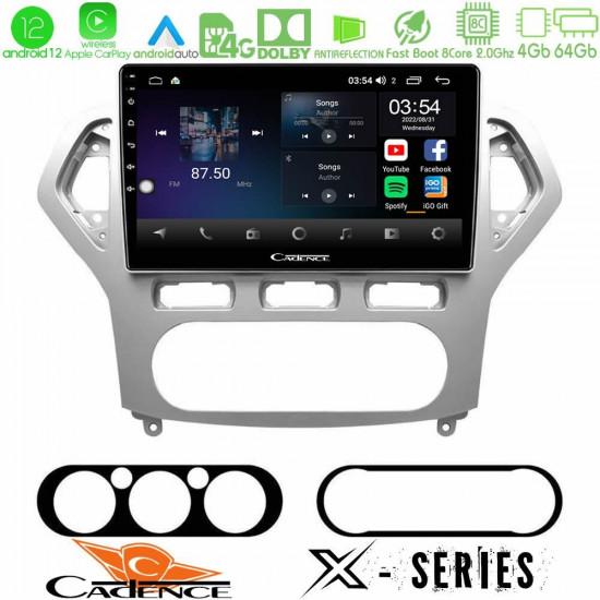 Cadence X Series Ford Mondeo 2007-2010 AUTO A/C 8core Android12 4+64GB Navigation Multimedia Tablet 10 Cadence X Series Ford Mondeo 2007-2010 AUTO A/C 8core Android12 4+64GB Navigation Multimedia Tablet 10