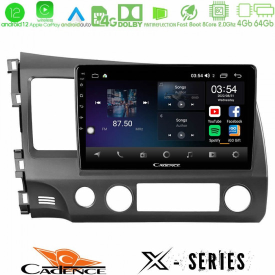 Cadence X Series Honda Civic 2006-2011 8core Android12 4+64GB Navigation Multimedia Tablet 9 Cadence X Series Honda Civic 2006-2011 8core Android12 4+64GB Navigation Multimedia Tablet 9
