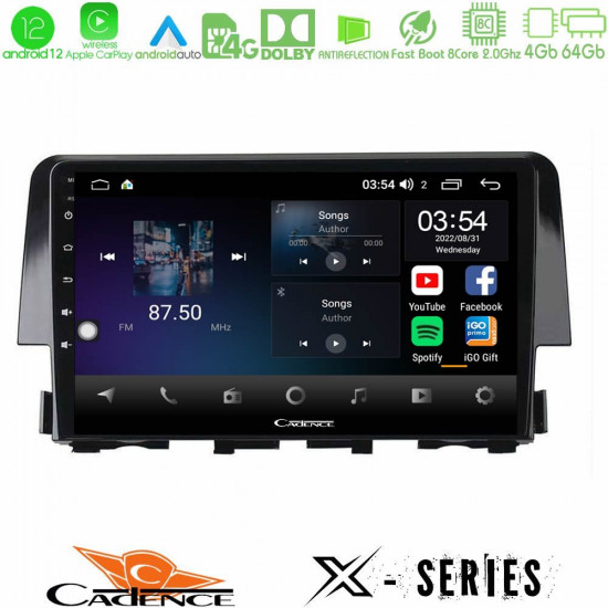 Cadence X Series Honda Civic 2016-2020 8core Android12 4+64GB Navigation Multimedia 9 Cadence X Series Honda Civic 2016-2020 8core Android12 4+64GB Navigation Multimedia 9